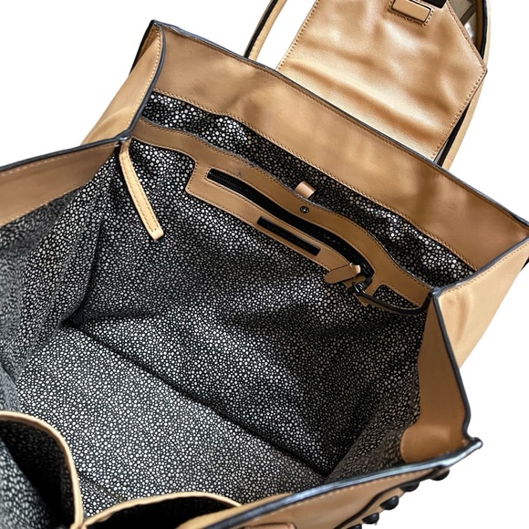 Loeffler Randall Women's Edgy Beige Studded Large Work Tote Purse - Picture 10 of 16